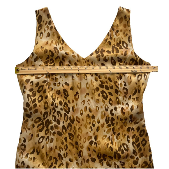 Blushe Impressions Shift Dress Womens Size 14 100% Silk Leopard Print Sleeveless - Picture 5 of 10